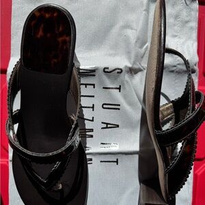 Stuart Weitzman Black and Brown Sandals